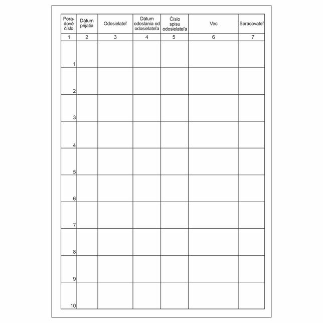 031 Registratúrny denník A4/96 listov