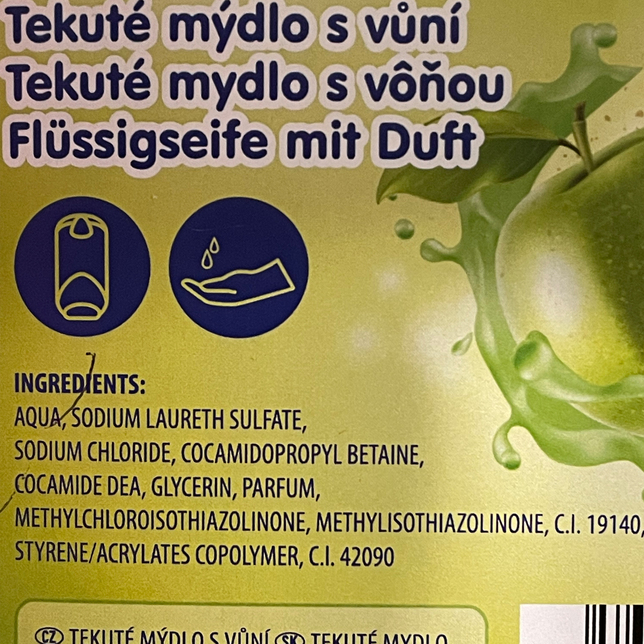 Tekuté mydlo do dávkovačov 5l Jablko &amp; hruška