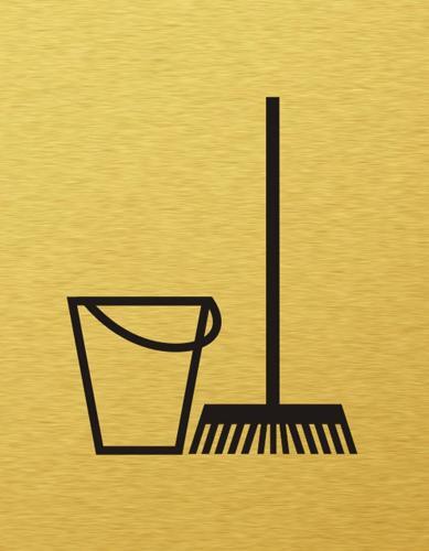 Štítok na dvere zlat.mat. 7x9cm Picto / Miestnosť pre upratovačku