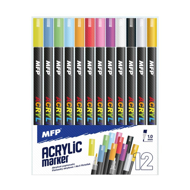 Akrylový popisovač 1mm MFP sada 12ks