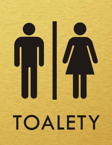 Štítok na dvere zlat.mat. 7x9cm Picto / Toalety ženy + muži