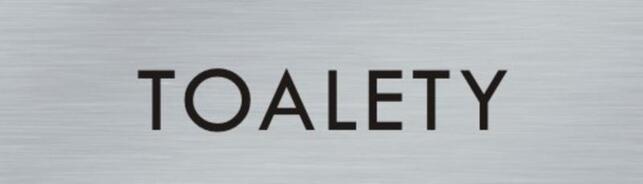 Štítok na dvere strieb.mat. 4x14cm text / TOALETY