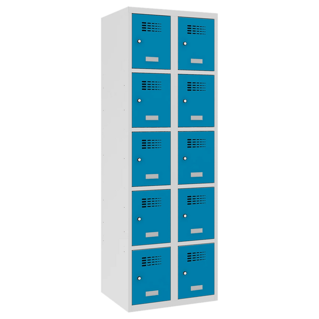 SUS325W kovová skriňa 10 uzamykateľnými priehradkami 180x60