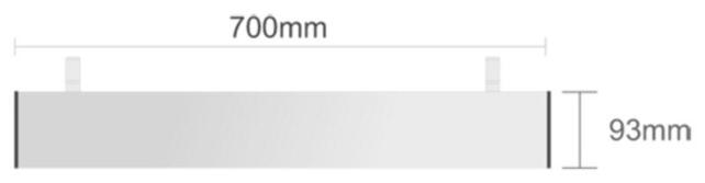 Su104/BL závesná prídavná tabuľa 700x93mm DeSign Economy