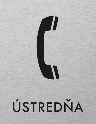 Štítok na dvere strieb.mat. 7x9cm Picto / Zákaz telefonovania