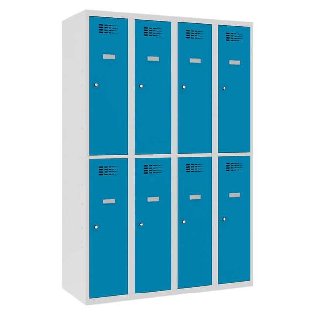 SUS342W Šatníková skriňa 8 uzamykateľnými priehradkami 180x120