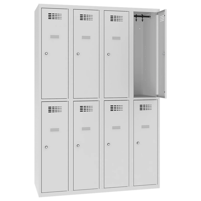 SUS342W Šatníková skriňa 8 uzamykateľnými priehradkami 180x120