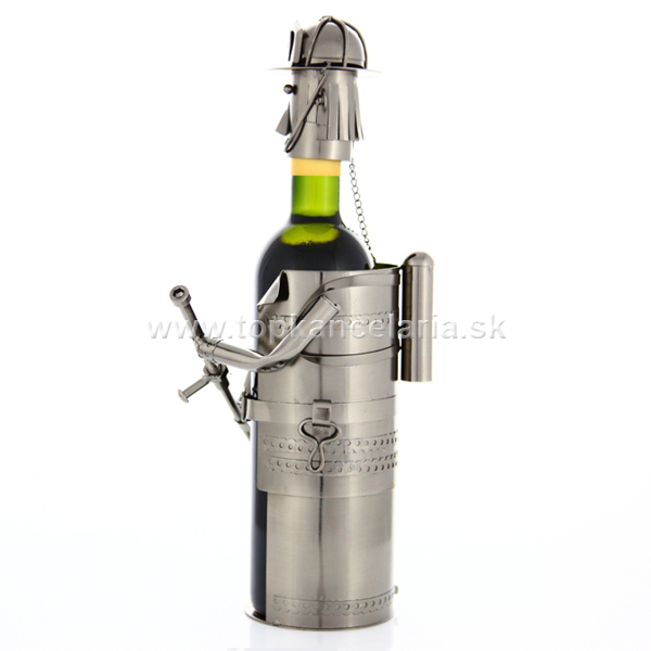 96465 Kovový stojan na víno, motív hasič