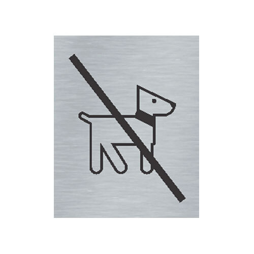 Štítok na dvere strieb.mat. 7x9cm Picto / Zákaz vstupu so psom