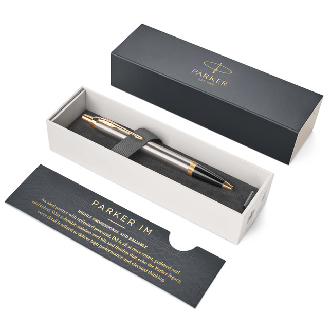 Parker IM brúsený kov pero so zlatým klipom GT BP