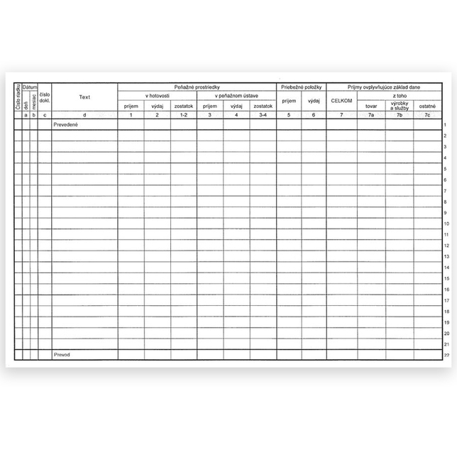 030 Peňažný dennik A4-30 listov