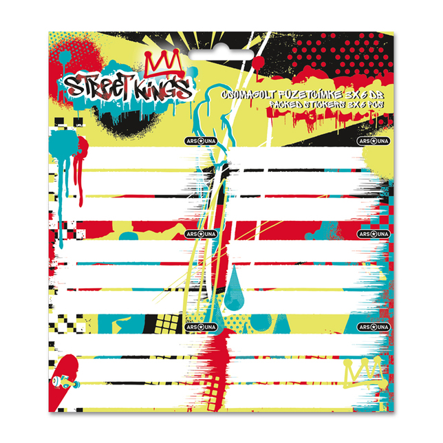 Štítky na zošity 3x6ks Street Kings