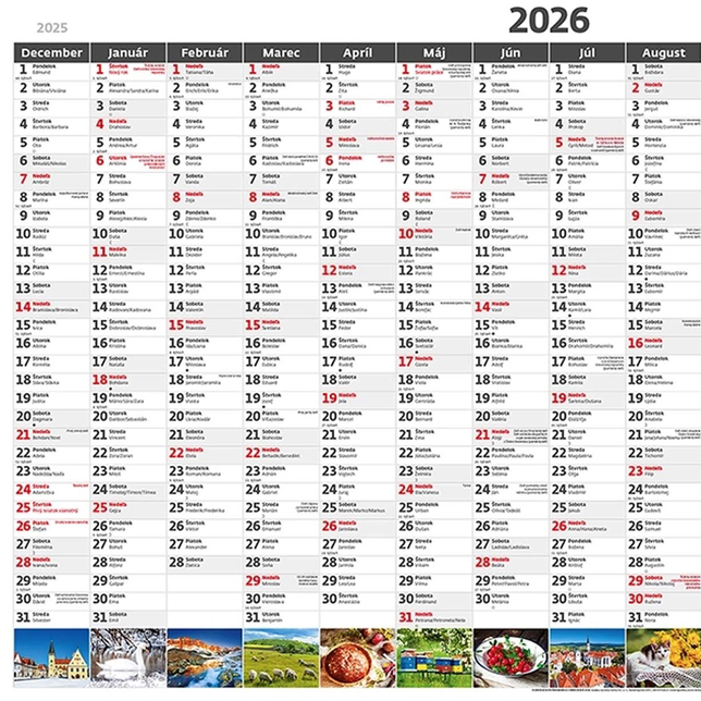 Plánovacia ročná mapa A1 N340-26, 2026 obrázková