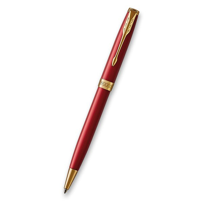 Parker Sonnet červené lakované pero GT BP, darčeková kazeta so zápisníkom