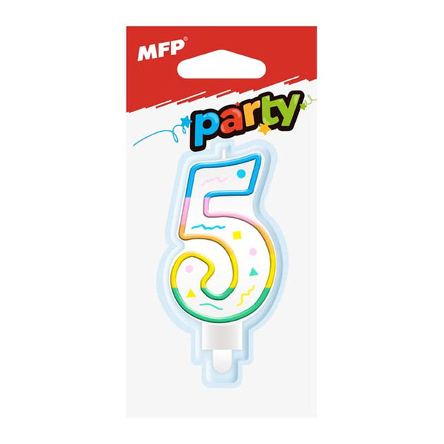 Sviečka tortová číslo 5 dúhová 8800058