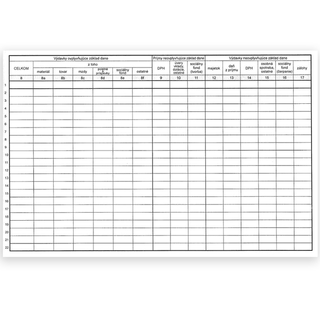 030 Peňažný dennik A4-30 listov