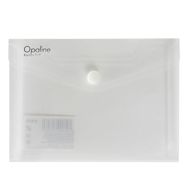 Plastová obálka A6 na šířku s cvočkom Opaline