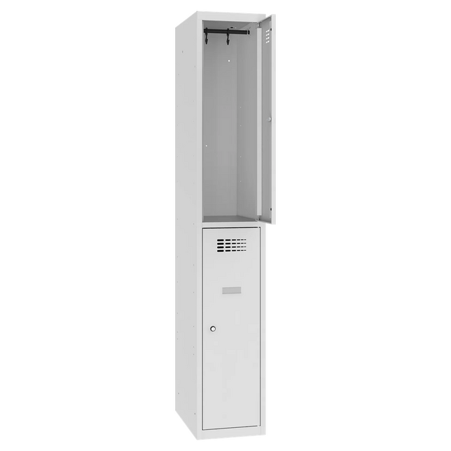 SUS312W Šatníková skriňa 2 uzamykateľnými priehradkami 180x30