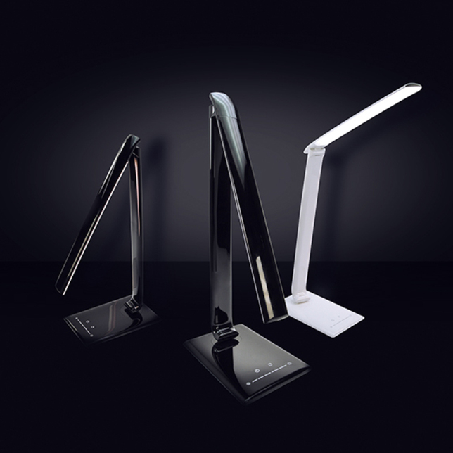 WO37B Led stolová lampa stmievateľná 12W, čierna