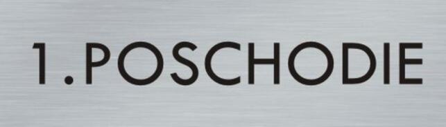 Štítok na dvere strieb.mat. 4x14cm text / 1. POSCHODIE