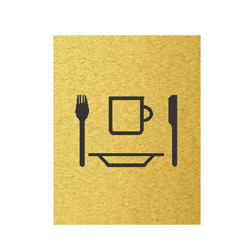 Štítok na dvere zlat.mat. 7x9cm Picto / Kuchynka s jedálnou