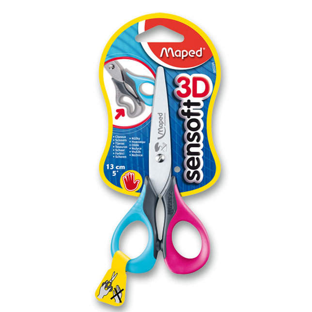 Nožnice Maped Sensoft Left pre ľavákov 13cm, mix farieb
