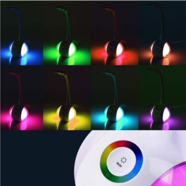 WO39 Led stolová lampa 256 farieb 6W, biela