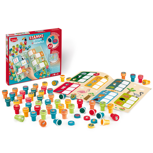 Kreatívna súprava Maped Stamps Alphabet &amp; Animals 52 ks pečiatok