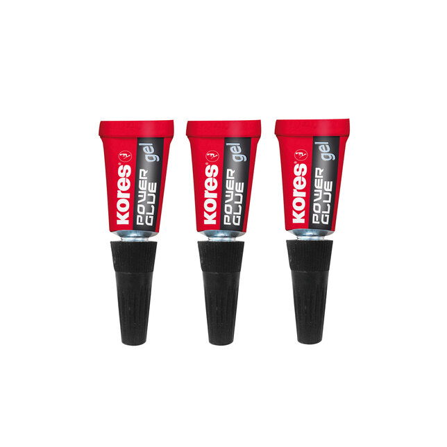 Sekundové lepidlo Kores Power Glue Gel 3×1g