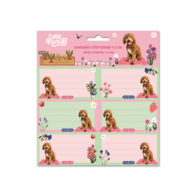 Štítky na zošity 3x6ks Doggie