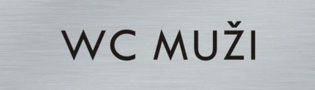 Štítok na dvere strieb.mat. 4x14cm text / WC MUŽI