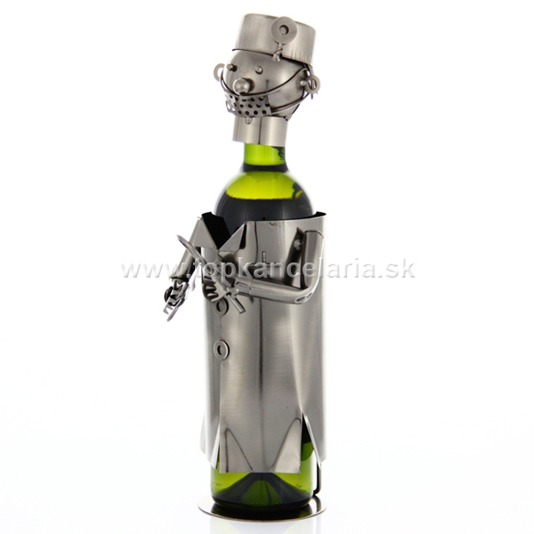 97996 Kovový stojan na víno, motív zubár