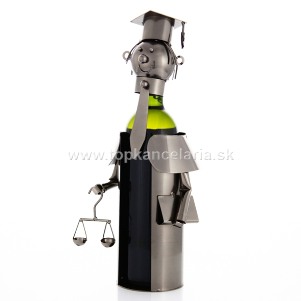 96092 Kovový stojan na víno, motív justícia