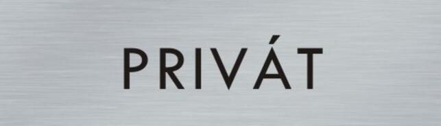Štítok na dvere strieb.mat. 4x14cm text / PRIVÁT