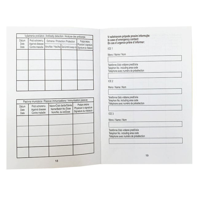 619 Medzinárodný očkovací preukaz