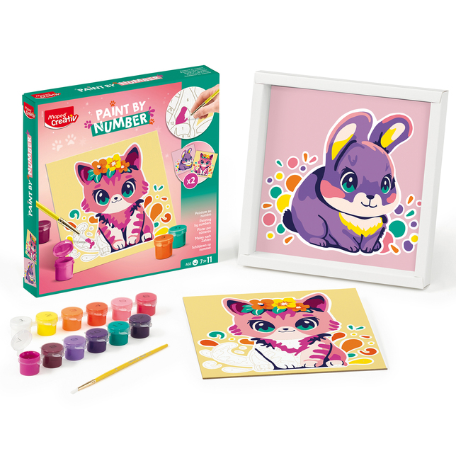 Kreatívna súprava Maped Paint by number mačka a zajac