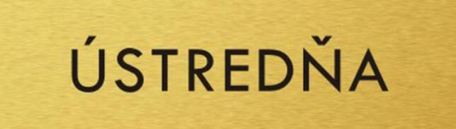 Štítok na dvere zlat.mat. 4x14cm text / ÚSTREDŇA