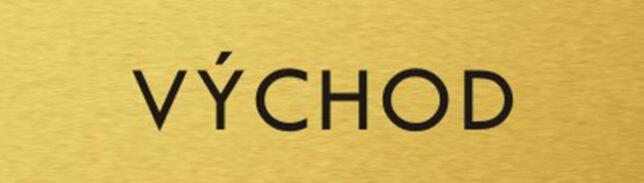 Štítok na dvere zlat.mat. 4x14cm text / VÝCHOD