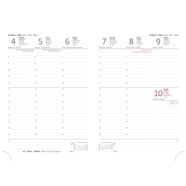 Vario Lyra diár týždenný A5 Hibiscus  2026, DV423-36-26