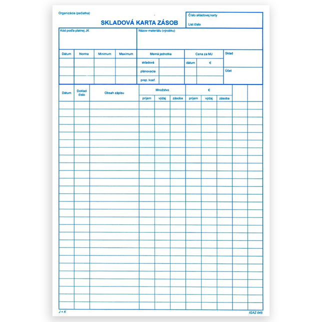 045 Skladova karta zasob A4-karton
