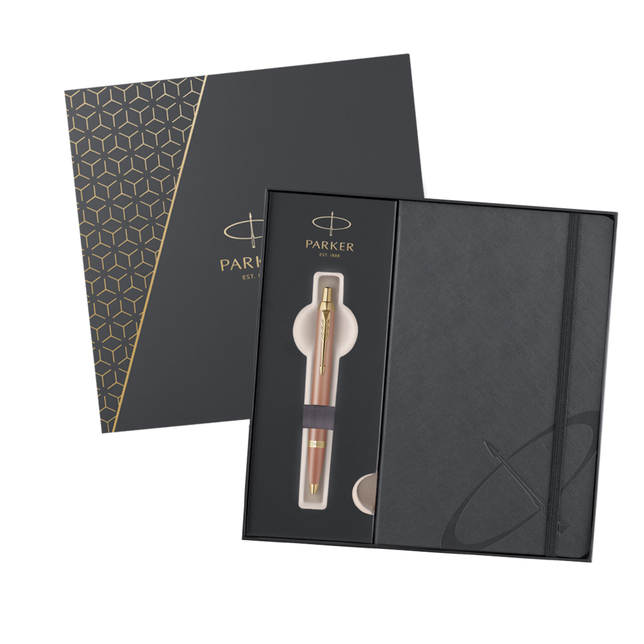 Parker IM Writing Rituals Orange pero GT BP, darčekova kazeta so zápisníkom