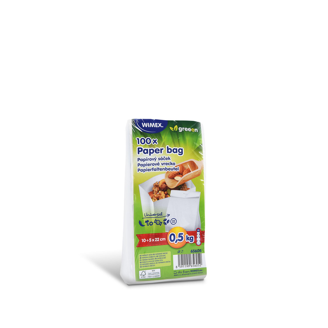 Papierové vrecko biele 10+5 x 22cm bal.100ks