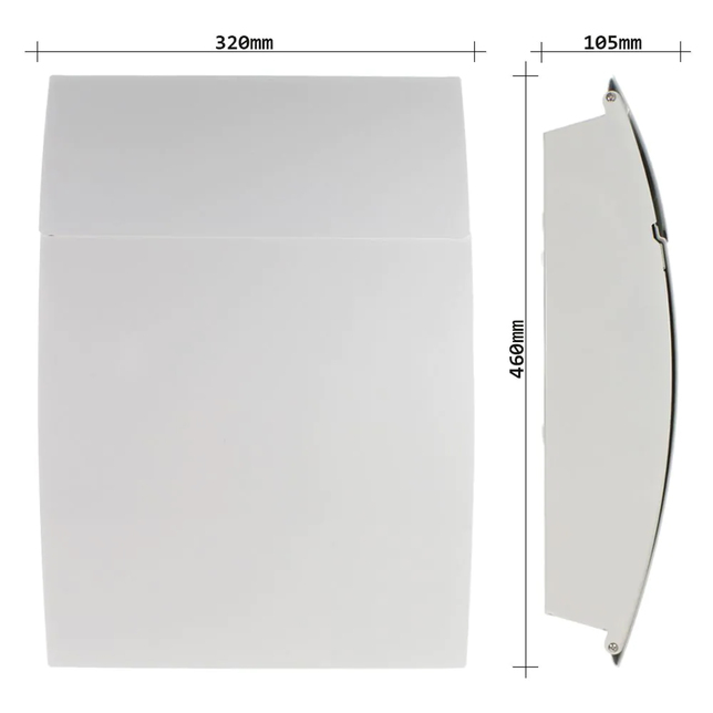 T05746 Harrow poštová schránka biela 44,5x32x10,5cm