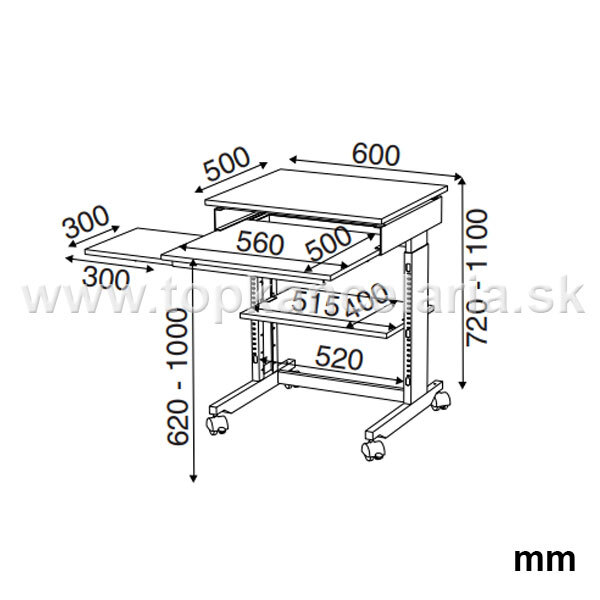 Písací stôl pod počítač
