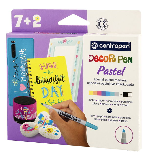 Sada popisovačov DECOR Pastel Centropen 2738/7+2