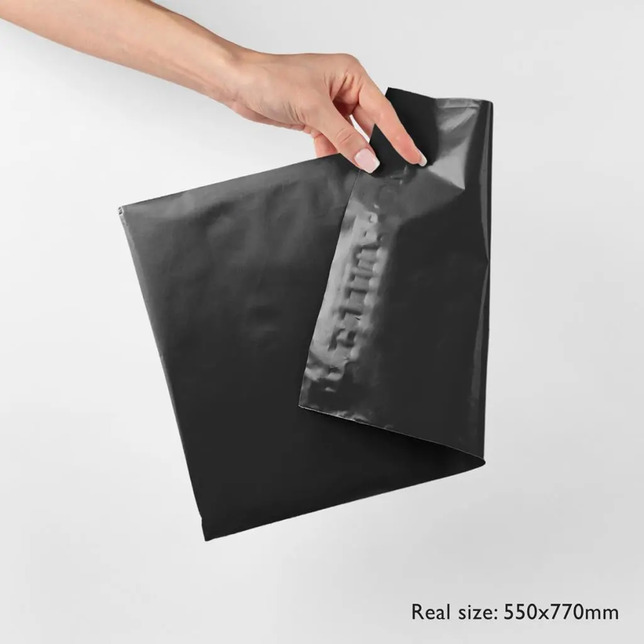 Plastové kurierske obálky na zásielky 550 x 770 mm čierne 100ks 