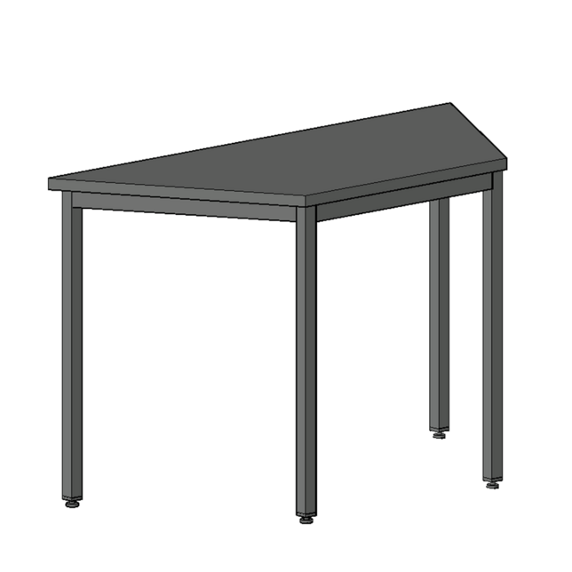 STB202S univerzálny stôl lichobežník 74 x 160 x 80 cm,Šedá