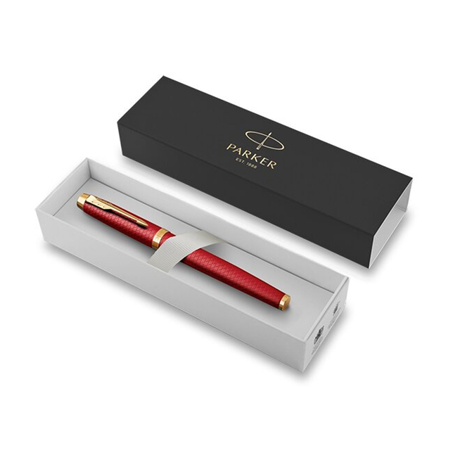 Parker IM Premium červený roller so zlatým klipom GT RB