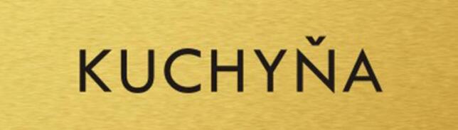 Štítok na dvere zlat.mat. 4x14cm text / KUCHYŇA