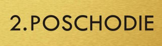 Štítok na dvere zlat.mat. 4x14cm text / 2. POSCHODIE